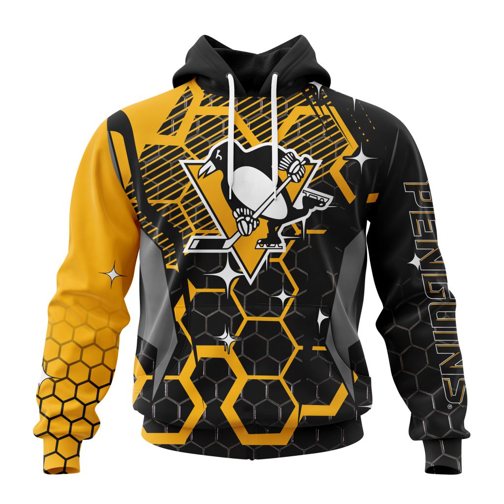 Customized NHL Pittsburgh Penguins Specialized Design With Motocross Style Unisex Pullover Hoodie