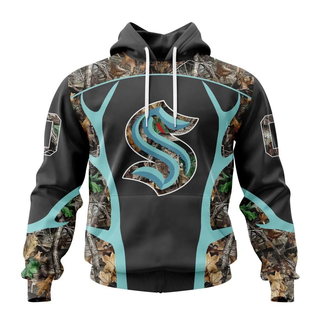 Customized NHL Seattle Kraken Special Camo Hunting Design Unisex Hoodie