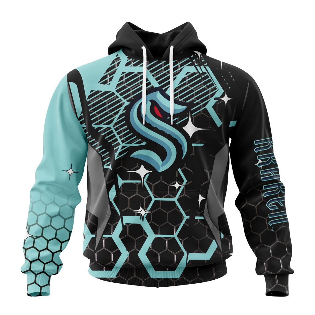 Customized NHL Seattle Kraken Specialized Design With Motocross Style Unisex Pullover Hoodie
