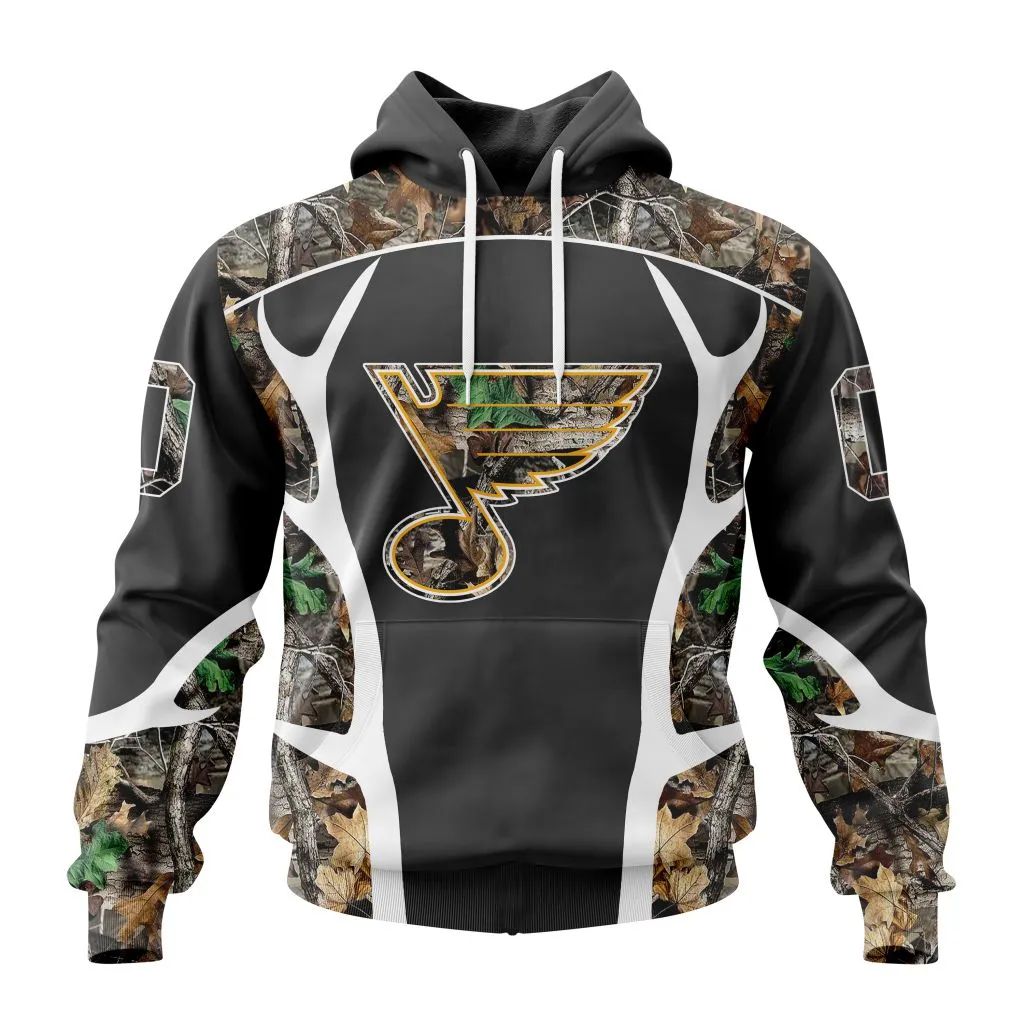 Customized NHL St Louis Blues Special Camo Hunting Design Unisex Hoodie