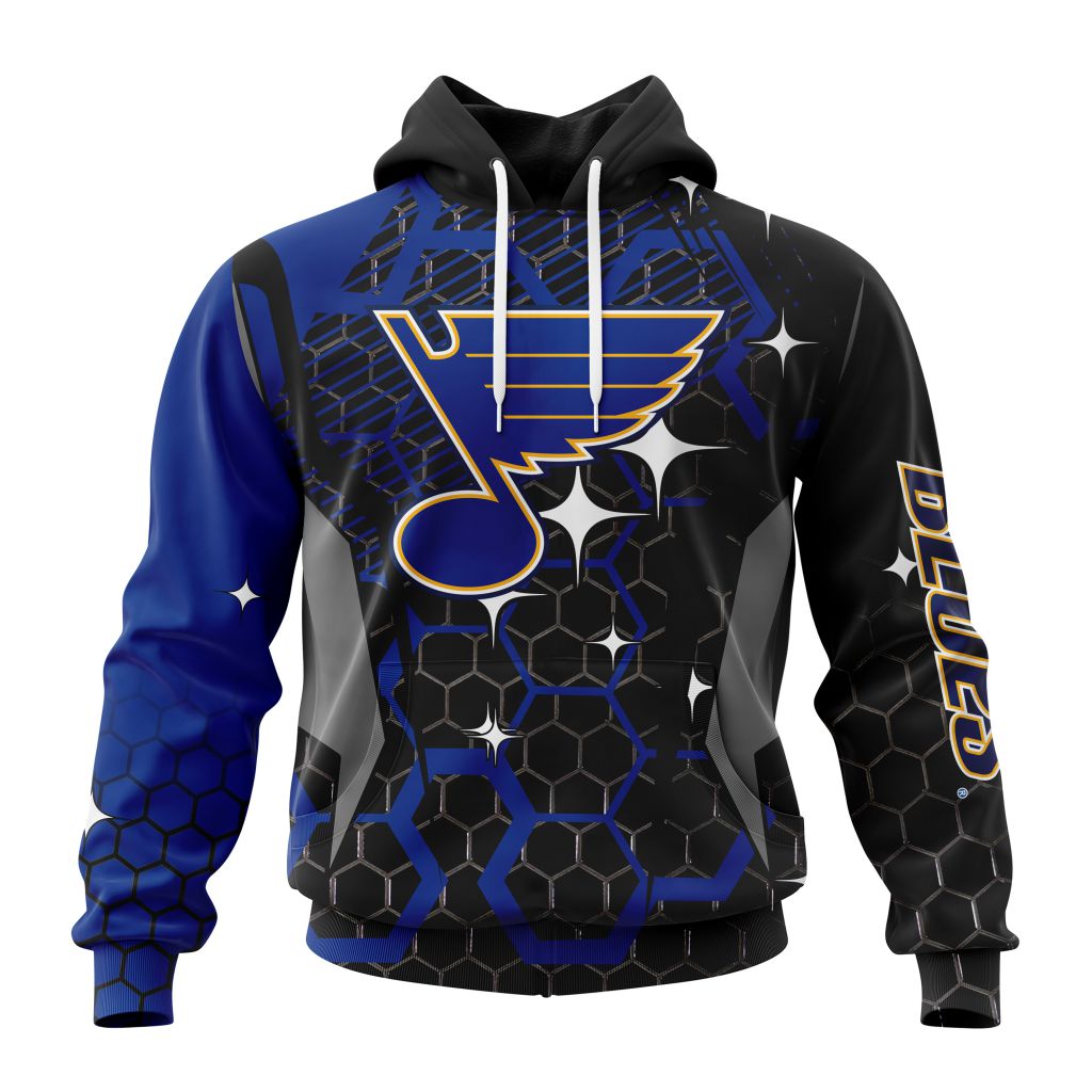 Customized NHL St Louis Blues Specialized Design With Motocross Style Unisex Pullover Hoodie