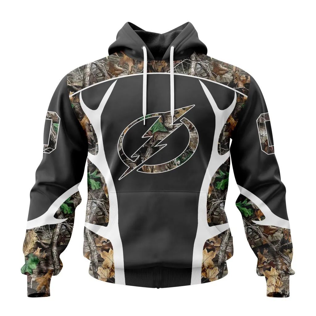 Customized NHL Tampa Bay Lightning Special Camo Hunting Design Unisex Hoodie