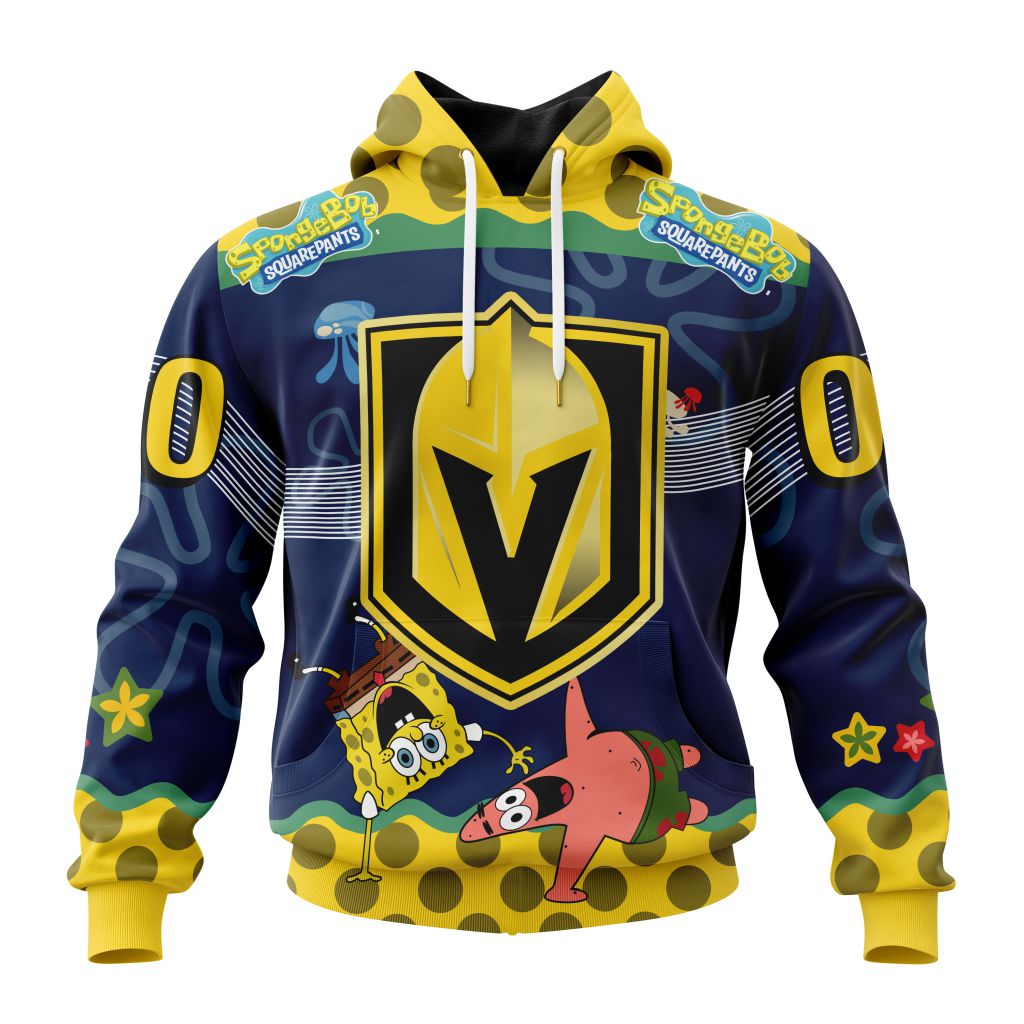 Customized NHL Vegas Golden Knights Specialized Jersey With Spongebob Unisex Pullover Hoodie