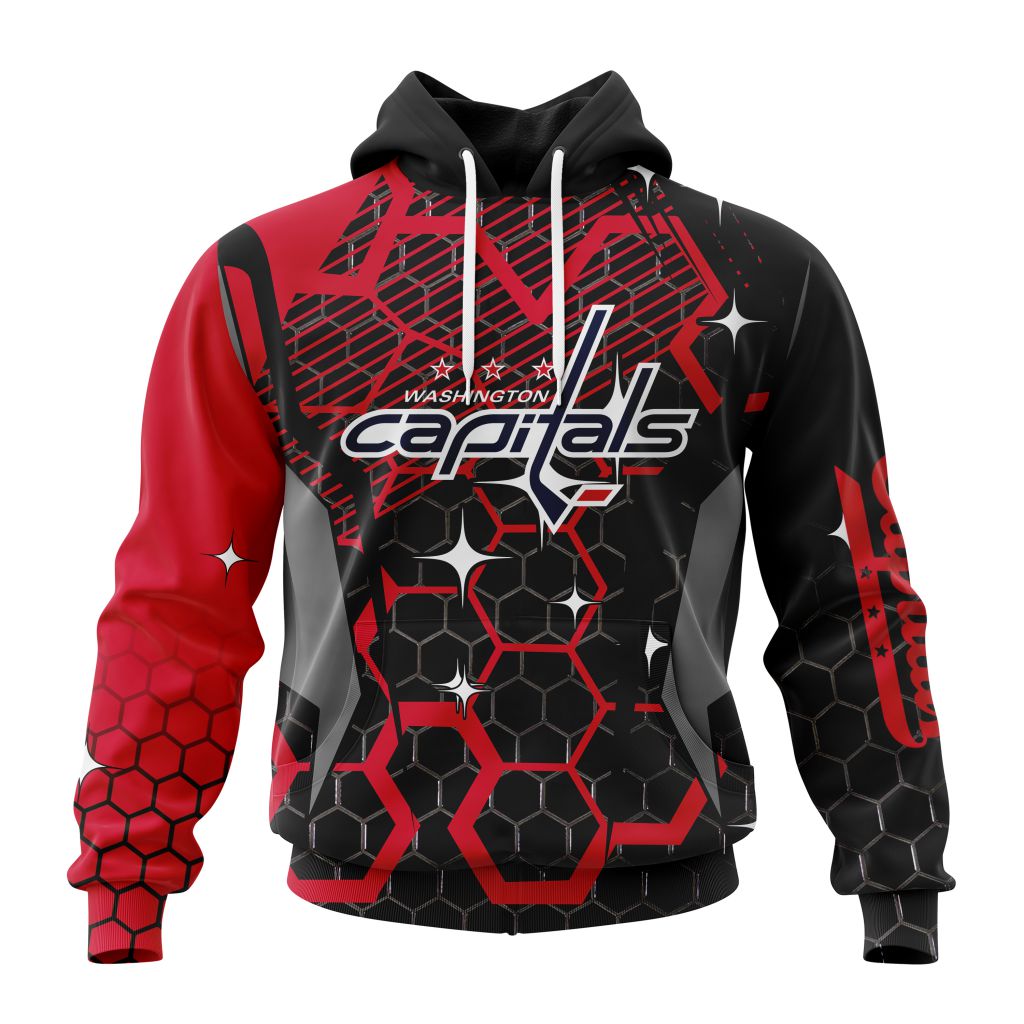 Customized NHL Washington Capitals Specialized Design With Motocross Style Unisex Pullover Hoodie