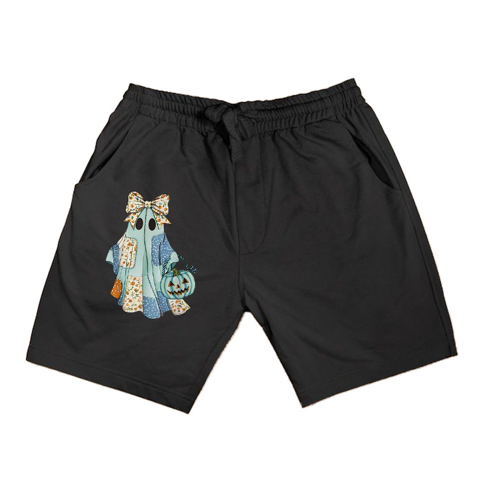 Cute Adorable Patchwork Ghost With Teal Pumpkin Vintage Shorts