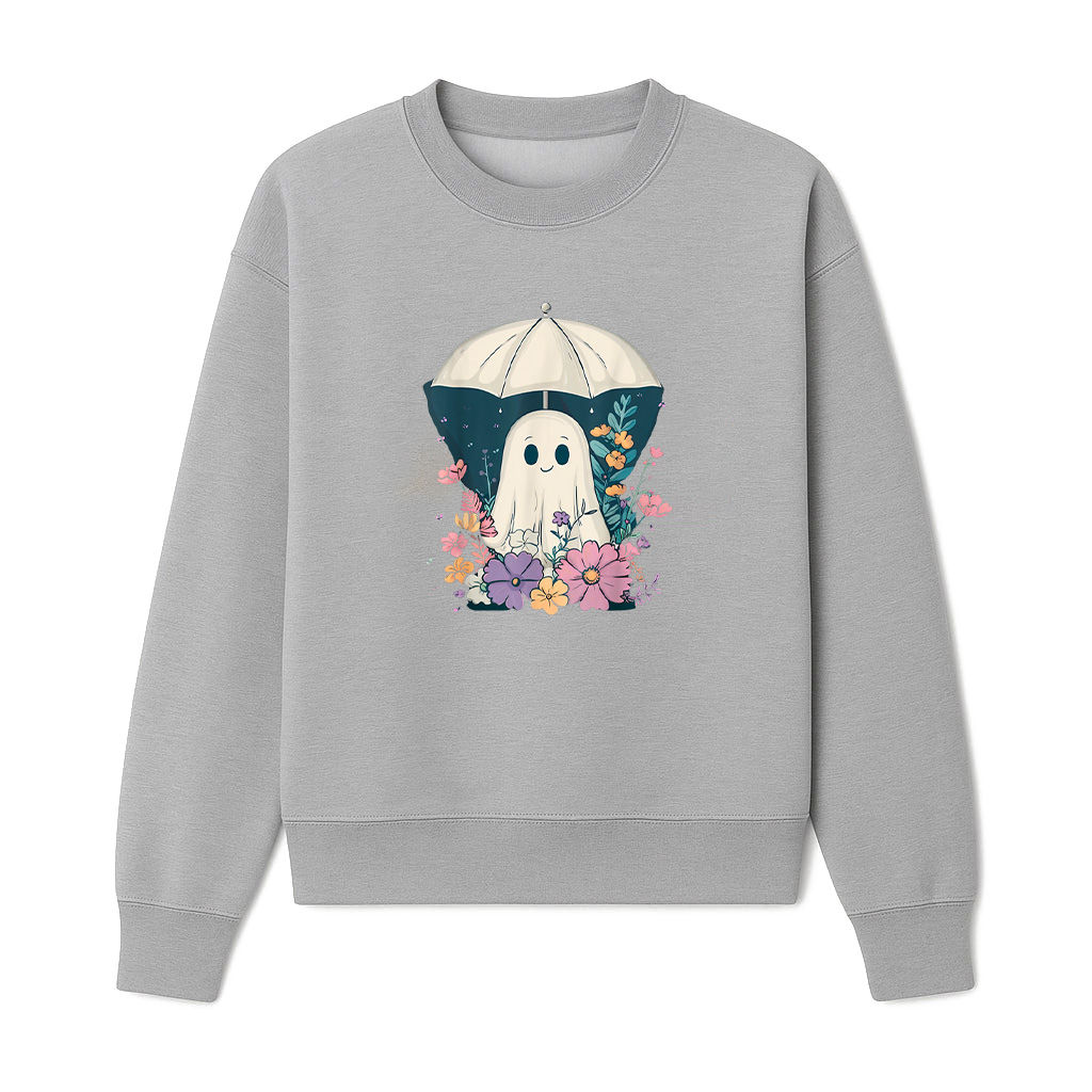 Cute Boho Ghost Under Umbrella Halloween Party Ghost Costume Sweatshirts 06-10-2025