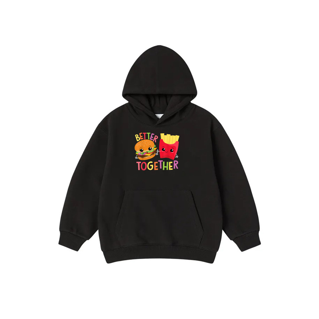 Cute Cheeseburger With Fries Kawaii Design Idea Hoodie