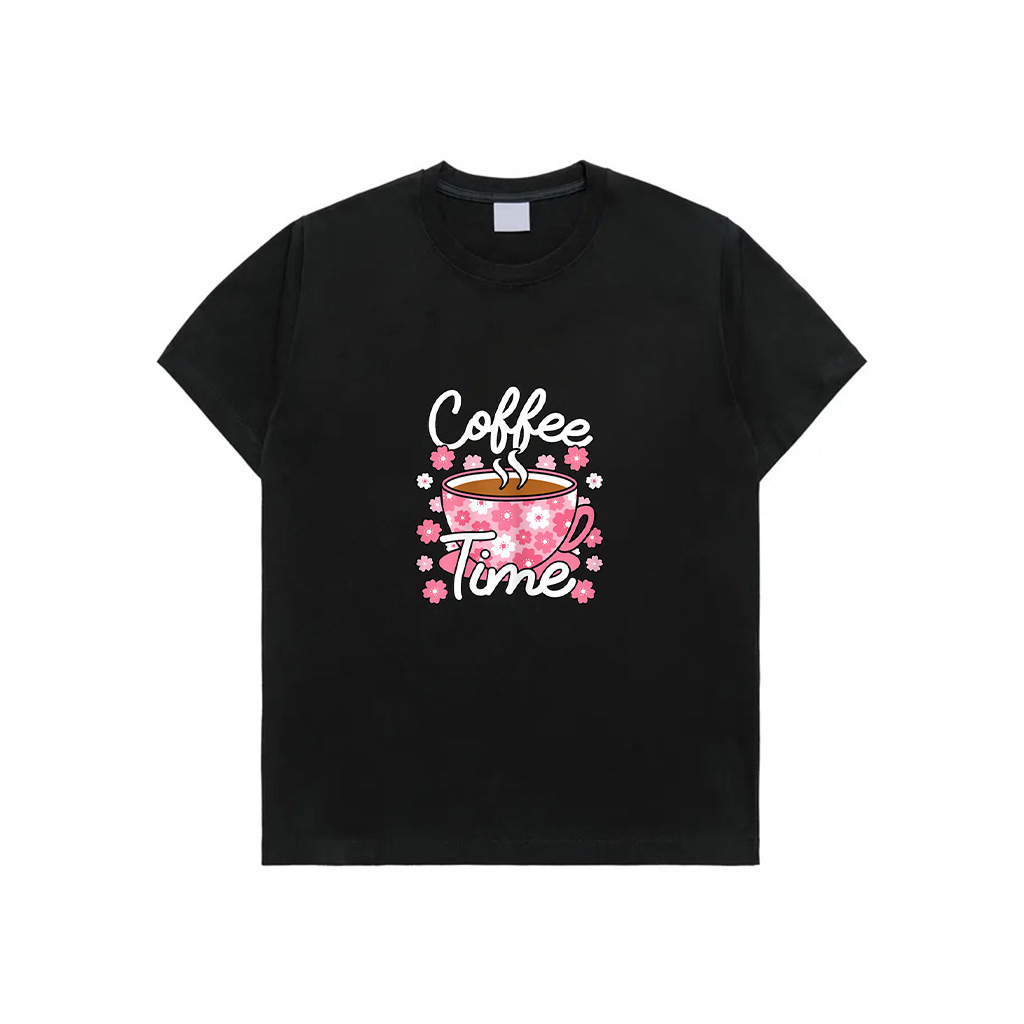 Cute Coffee Time Pink Coffee Lover T-Shirt