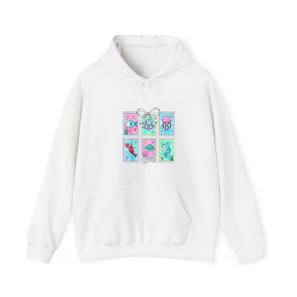 Cute Coquette Bow Fish Coastal Ocean Hoodie