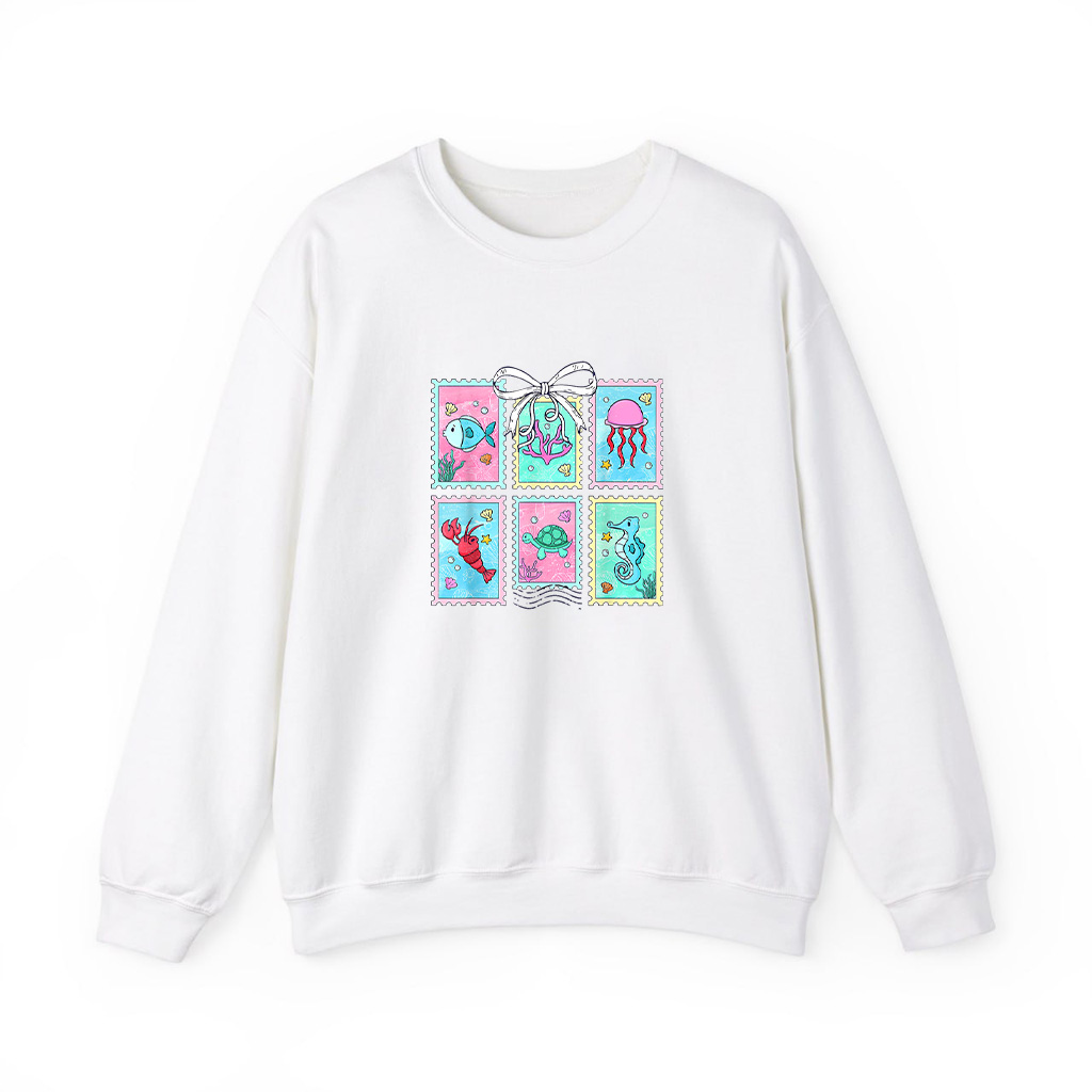 Cute Coquette Bow Fish Coastal Ocean Sweatshirts