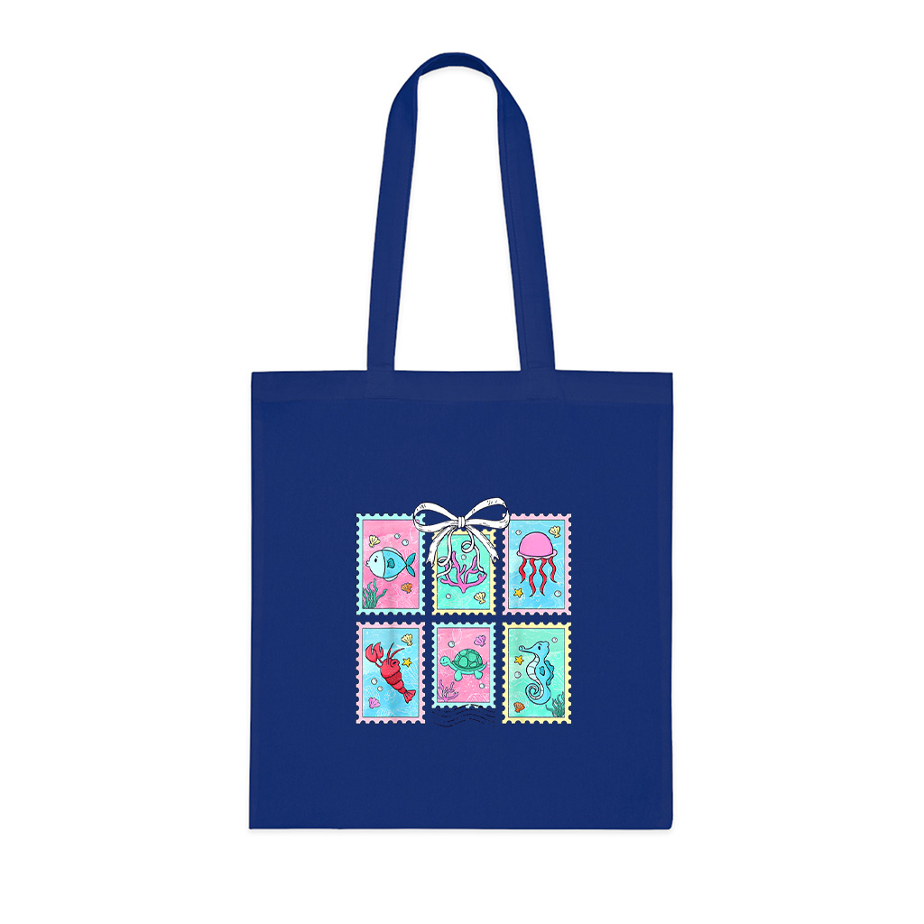Cute Coquette Bow Fish Coastal Ocean Tote Bag