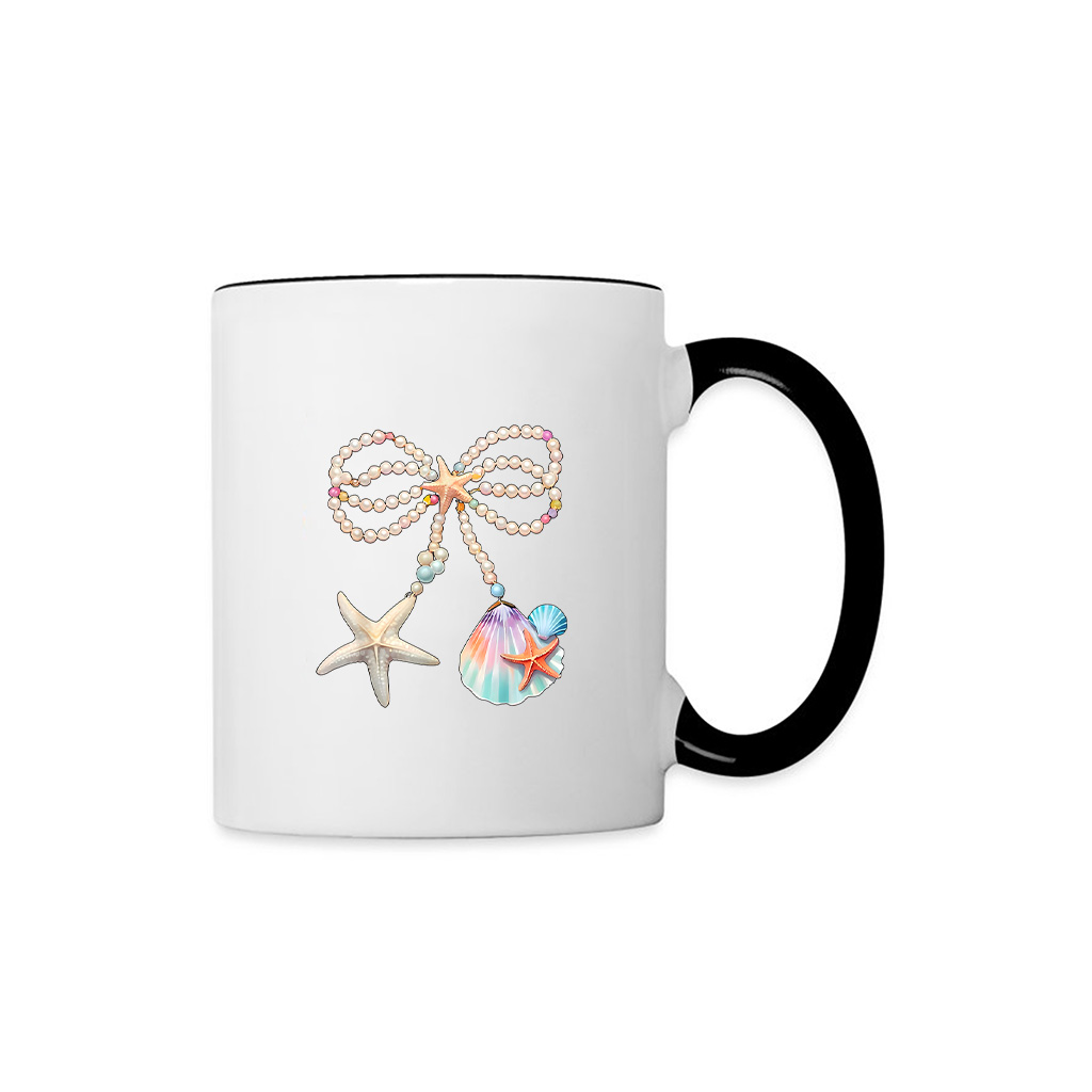 Cute Coquette Pearl Bow Funny Beach Summer Starfish Clam Mug