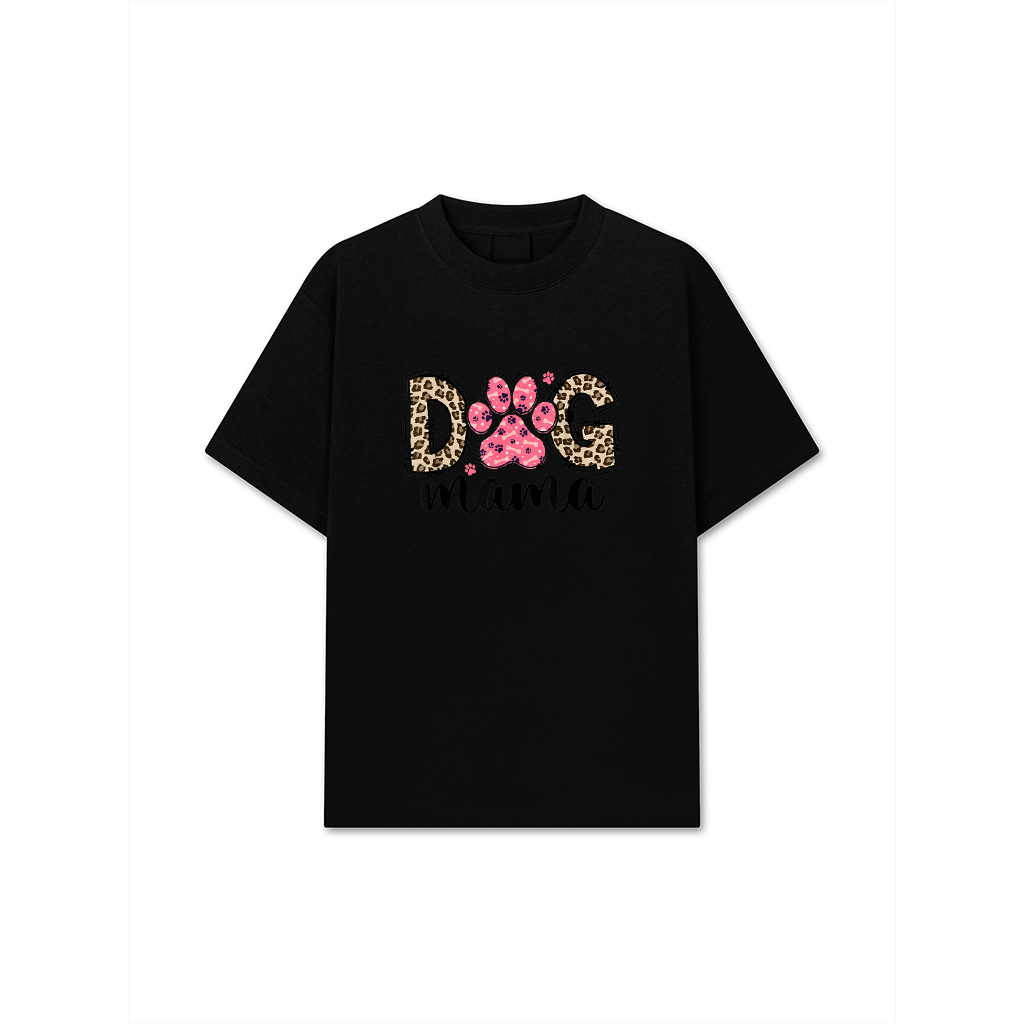 Cute Dog Mama Leopard Dog Lover Paw Dog Mom Squad T-Shirt