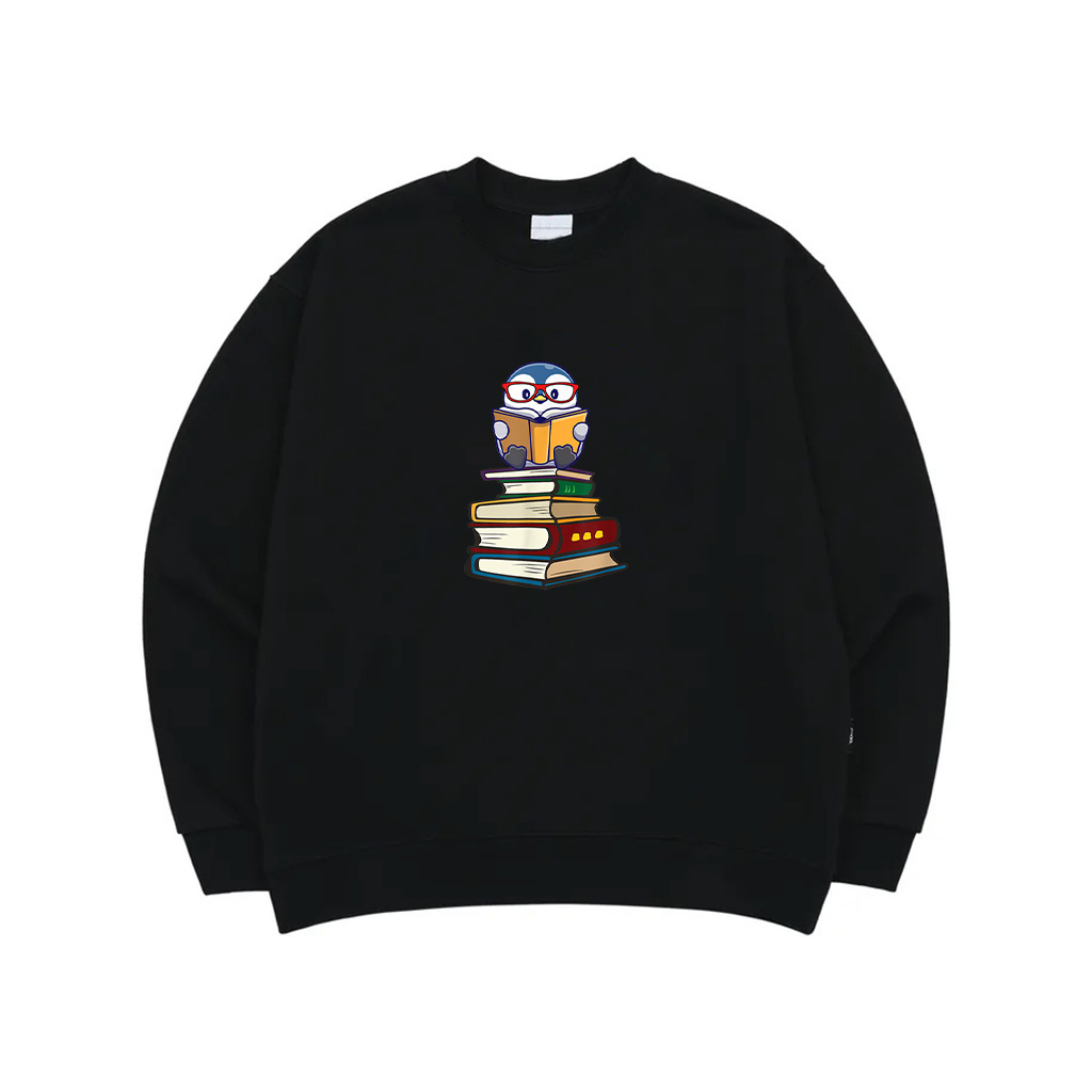 Cute Kawaii Kids Animal Lover Reading Books Penguin Sweatshirt