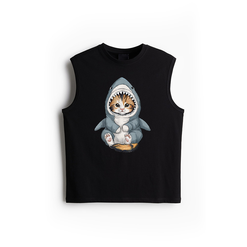 Cute Kitten In A Shark Costume Kitty My Cat Is A Shark Tank Top
