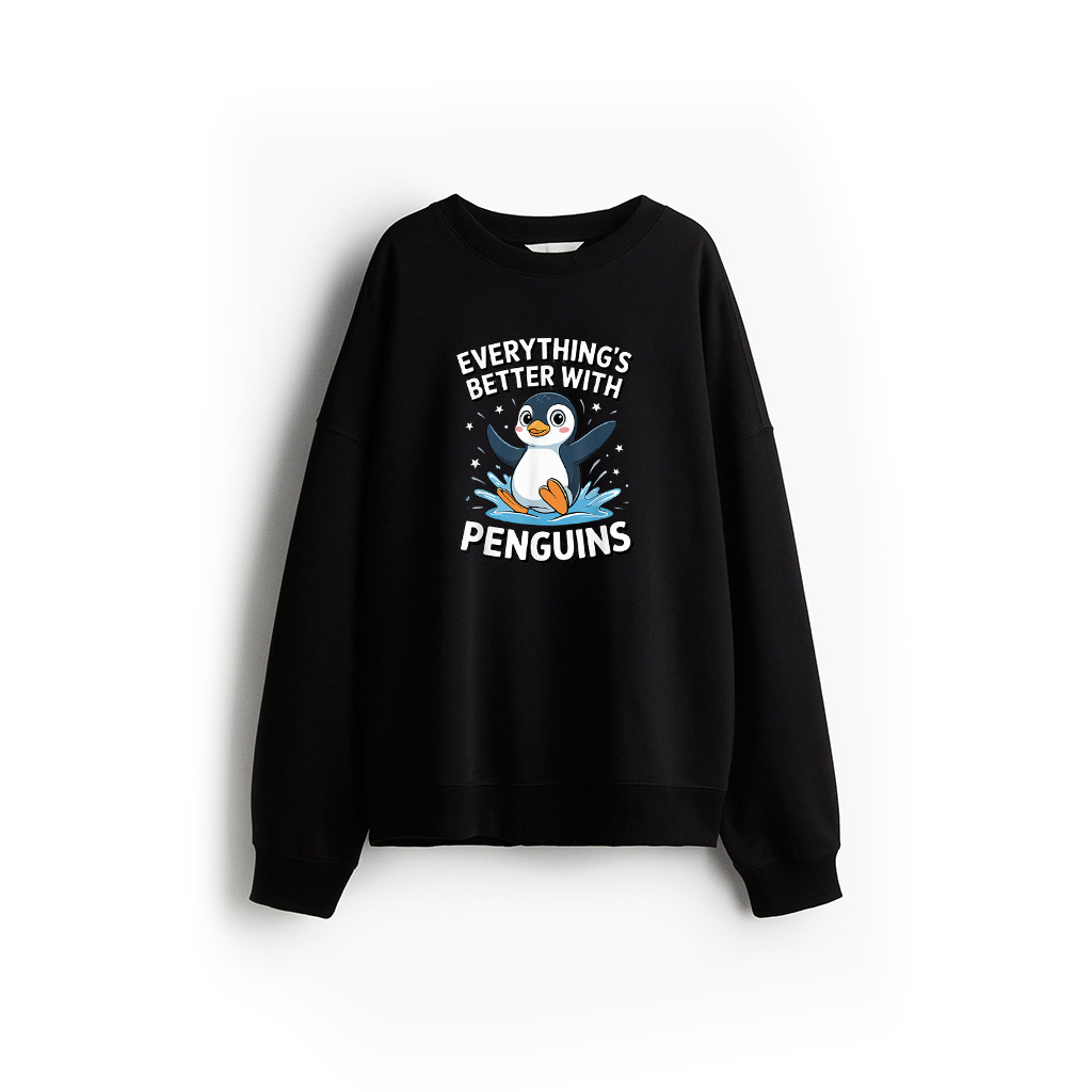 Cute Penguin Lover Adults Or Kids Boys Girls Penguins Sweatshirt
