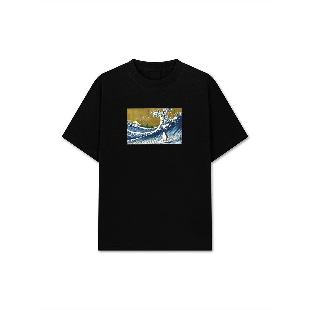 Cute Retro Vintage Surfing A Wave Penguin Lover T-Shirt