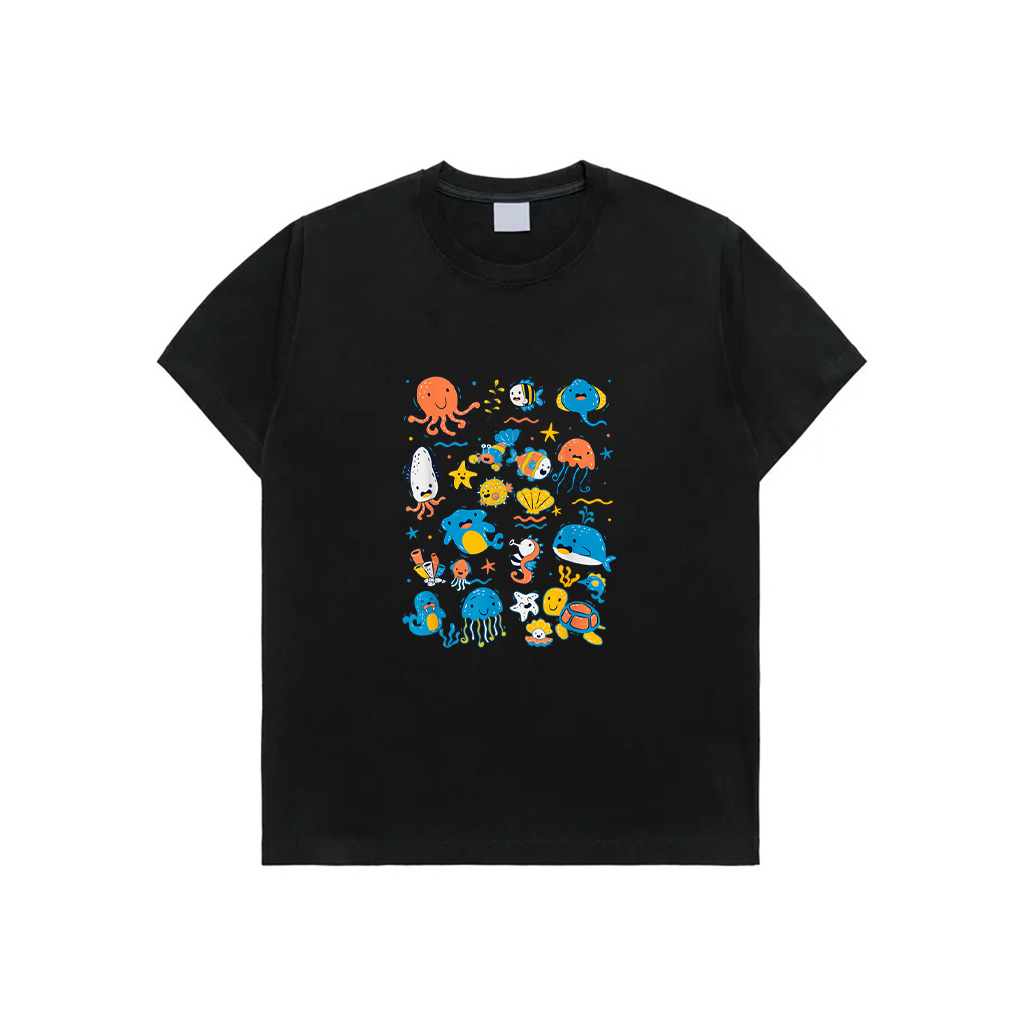 Cute Sea Animals Kids Children Ocean Creatures Clownfish T-Shirt