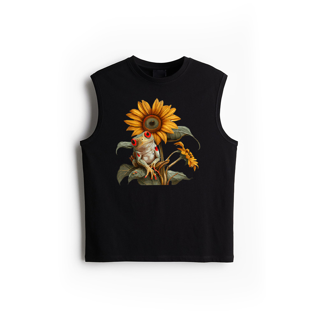 Cute Sunflower Red Eyed Tree Frog Lover Amphibian Tank Top
