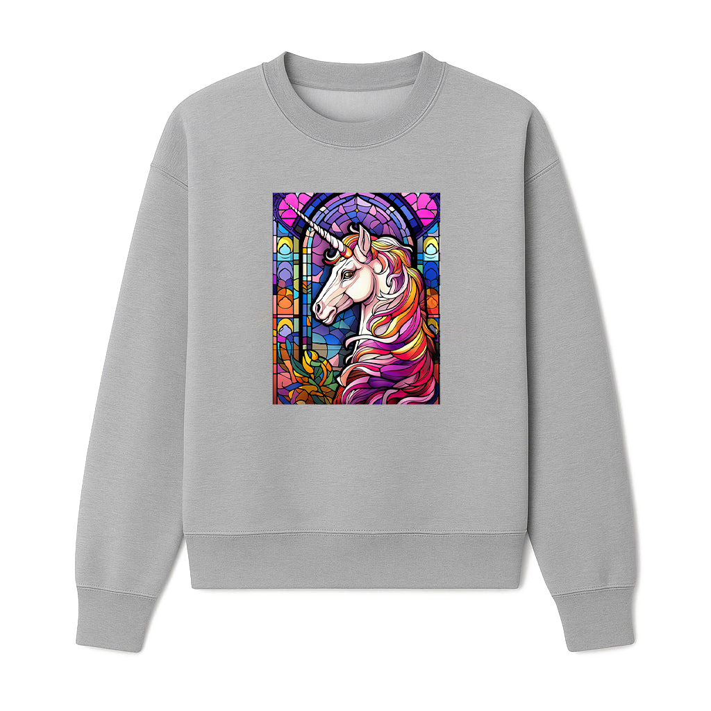 Cute Unicorn Stained Glass Colorful Mosaic Geometric Sweatshirts 06-10-2025