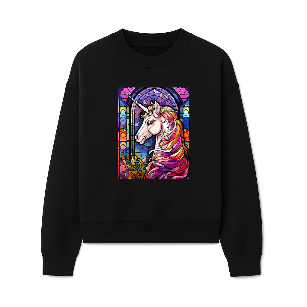 Cute Unicorn Stained Glass Colorful Mosaic Geometric Sweatshirts 06-10-2025