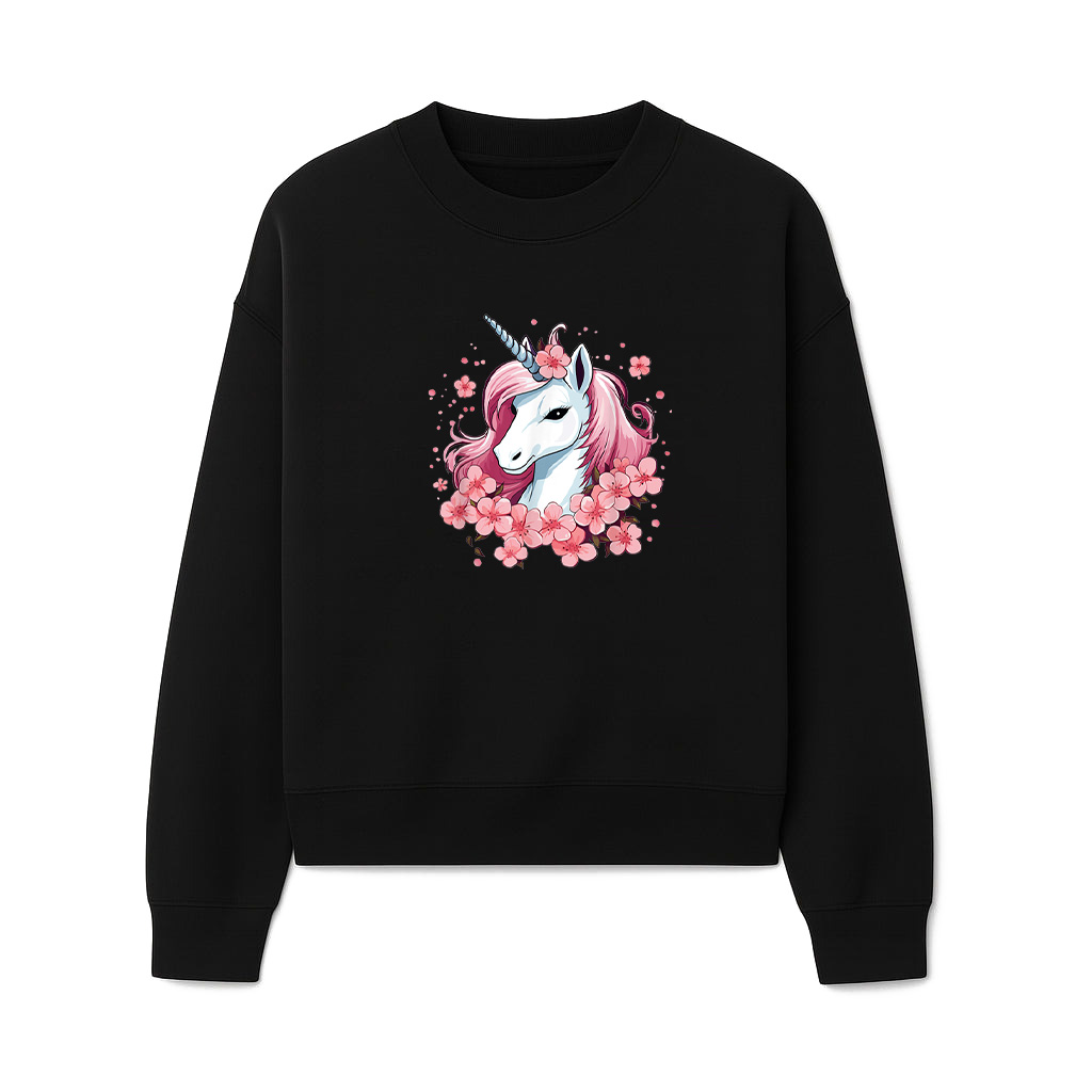 Cute Unicorn With Cherry Blossoms I Unicorn Sweatshirts 06-10-2025