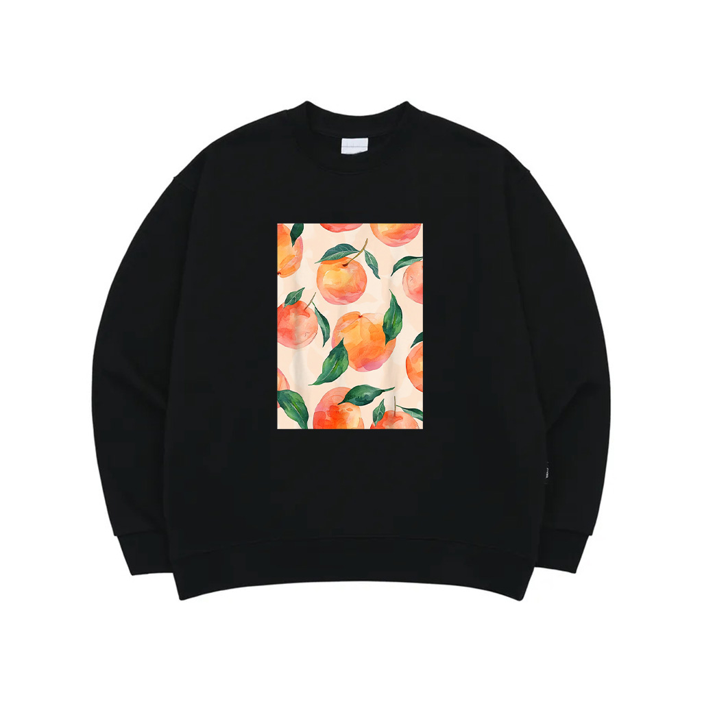 Cute Watercolor Pattern Art Peach Fruit Sweatshirt