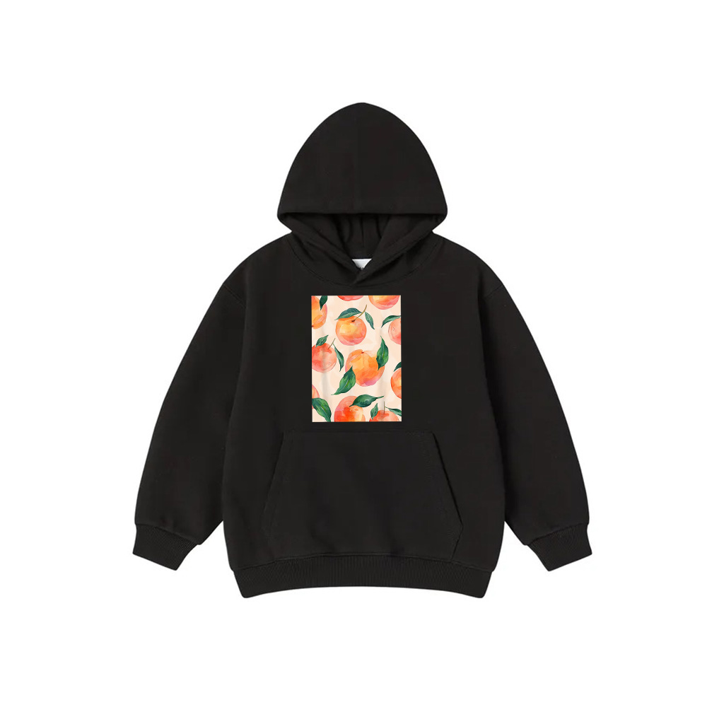 Cute Watercolor Pattern Art Peach Fruit Hoodie