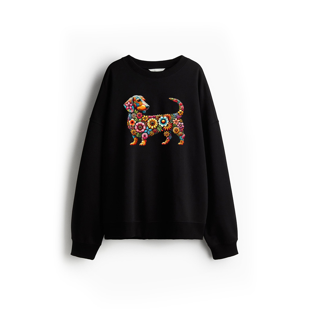 Dachshund Flower Funny Dog Sweatshirt