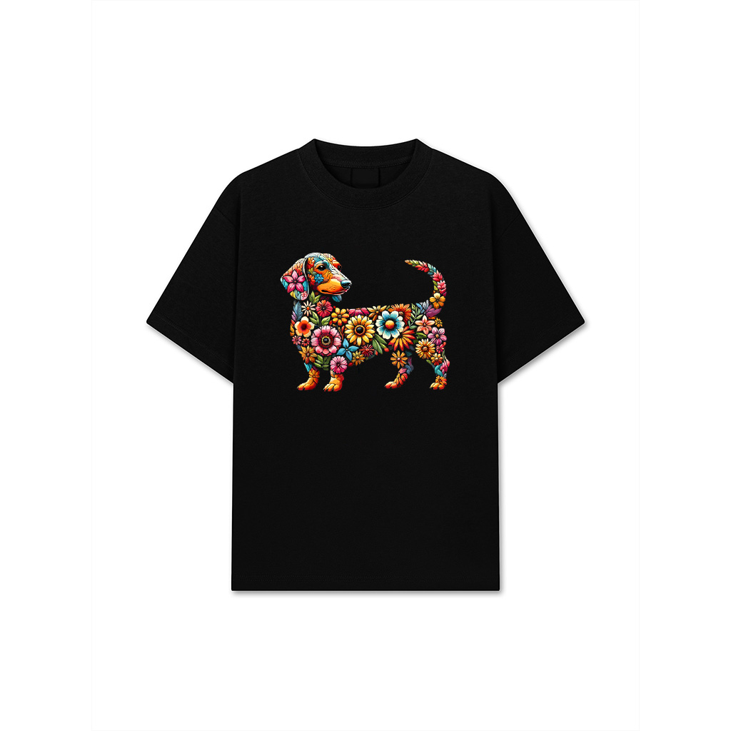 Dachshund Flower Funny Dog T-Shirt