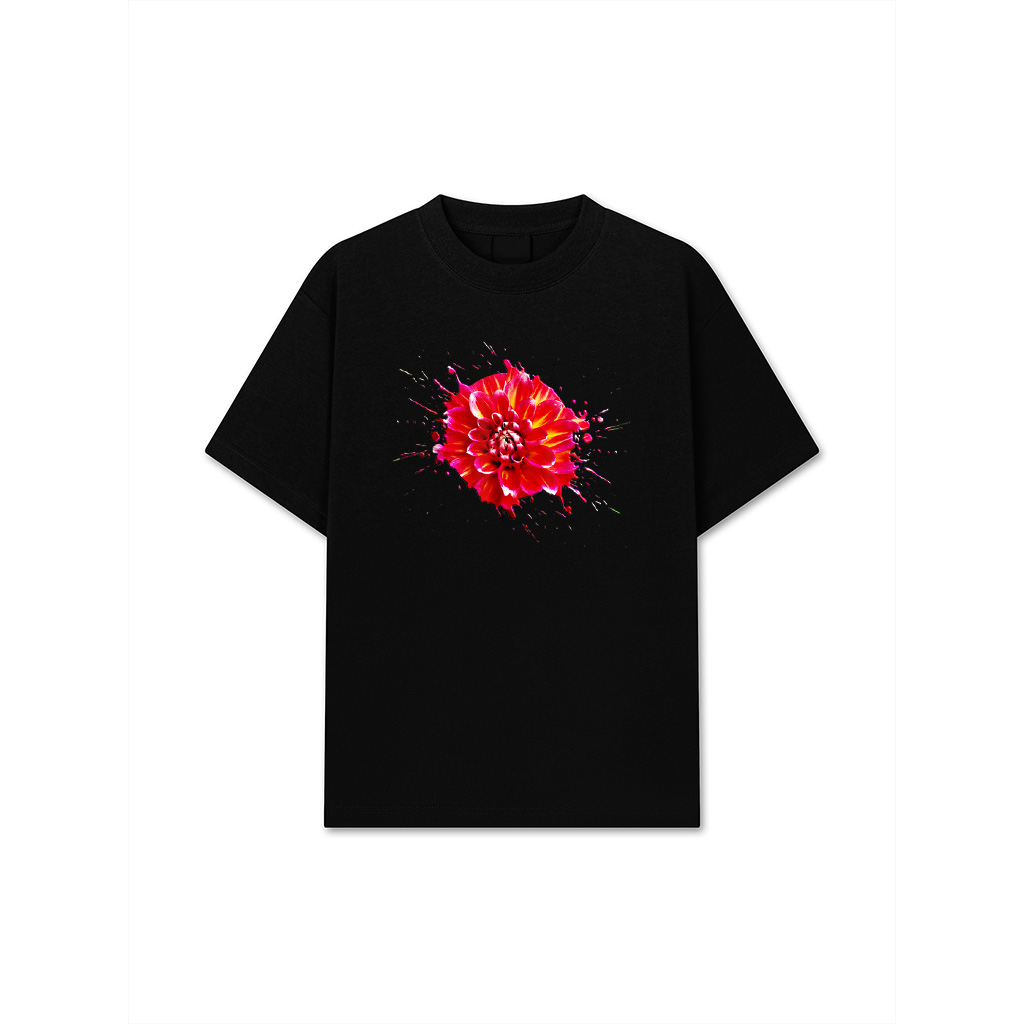 Dahlia Flower Splash Retro Design