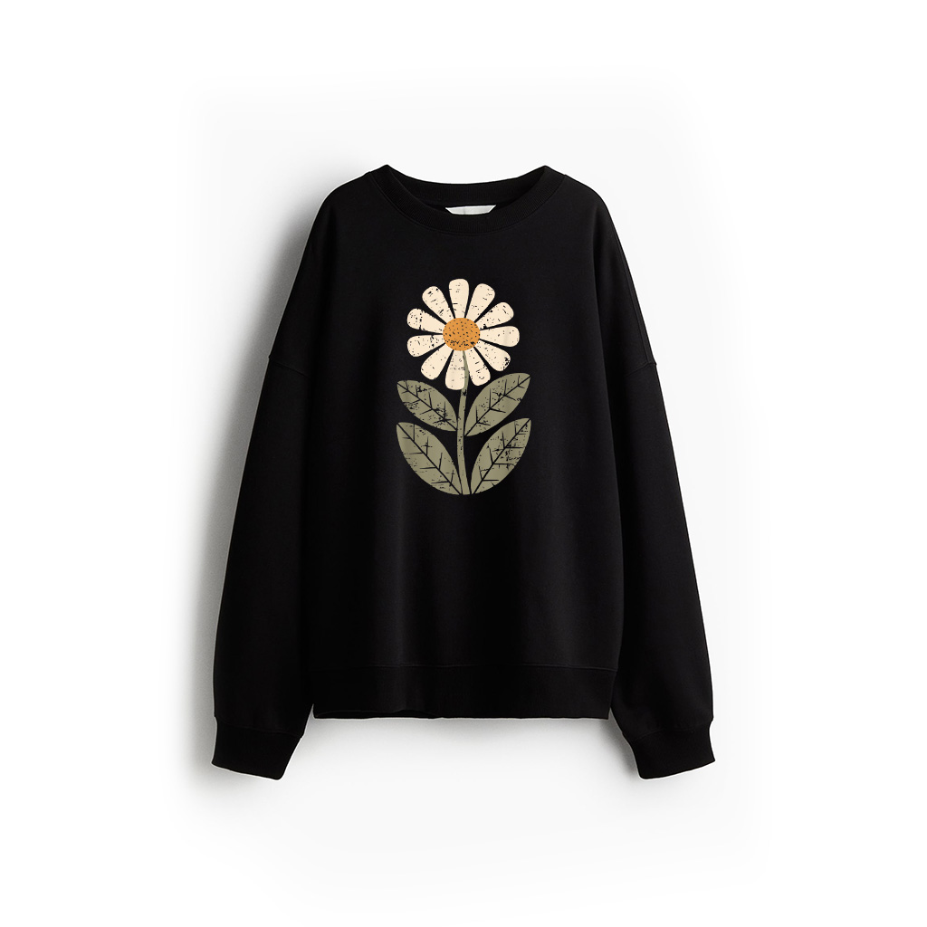 Daisy Flower Vintage Boho Art Floral Botanical Wildflower Sweatshirt 21-06-2025