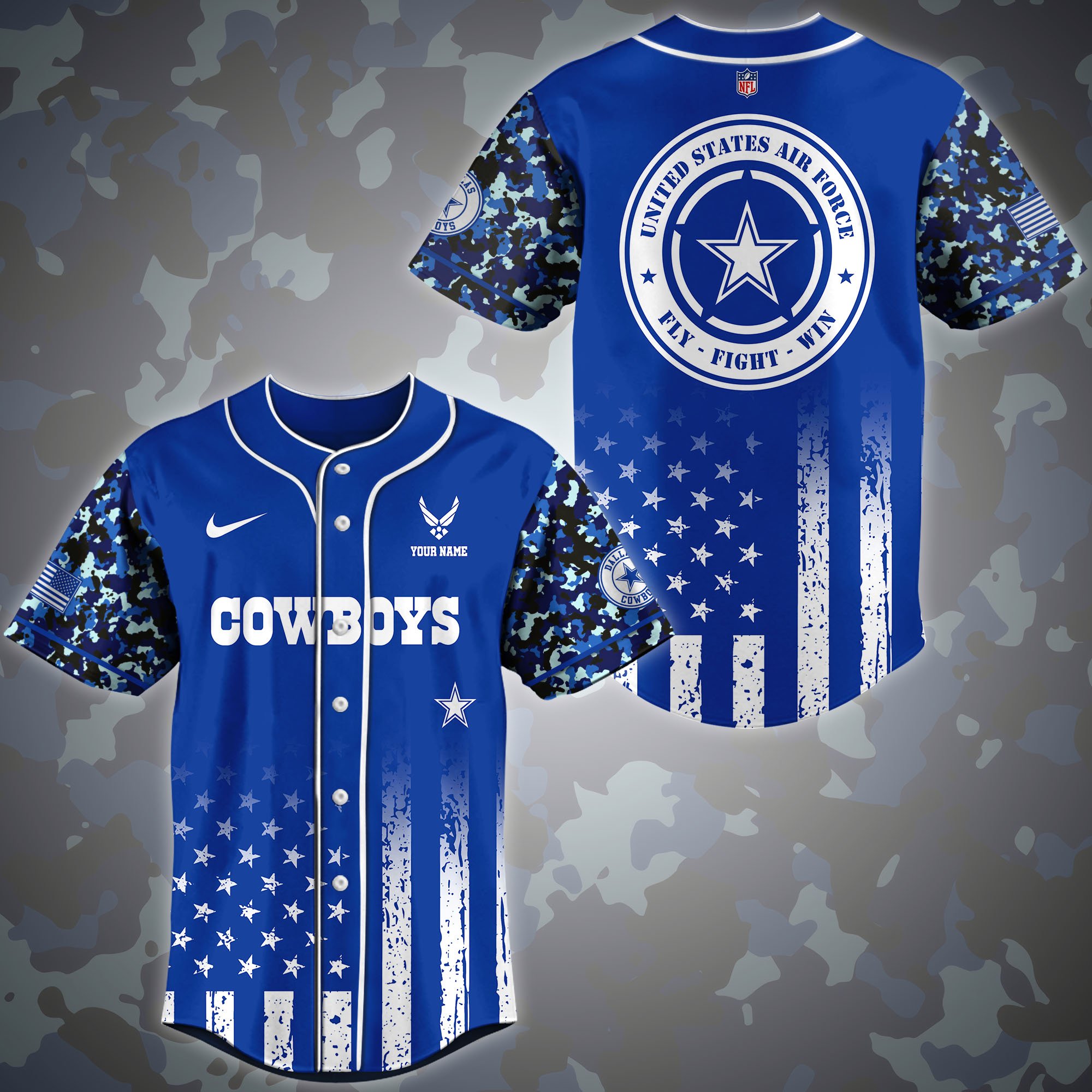 Dallas Cowboys Baseball Shirt Custom Name, Sport Shirt For Fans, Fan Gifts