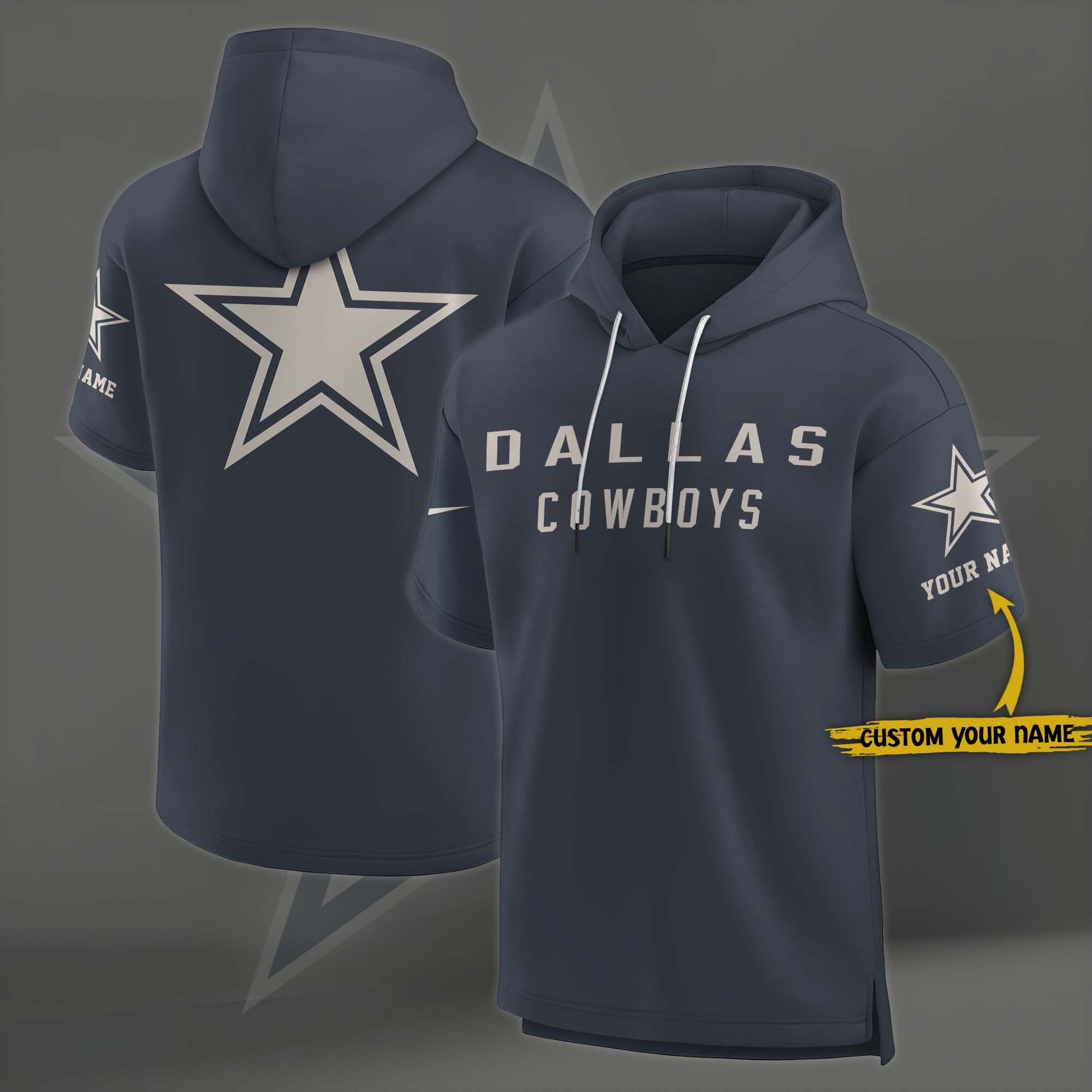 Dallas Cowboys Elements Future Ground Lettering Short Sleeve Pullover Hoodie Custom Name, Gifts For Football Lovers EHIVM 03051158