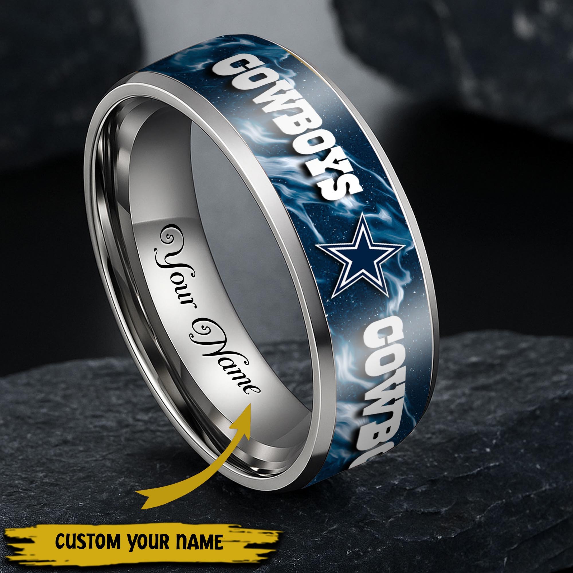 Dallas Cowboys Stainless Steel Rings Comes With Box 2025 Versions, Gifts For Fan