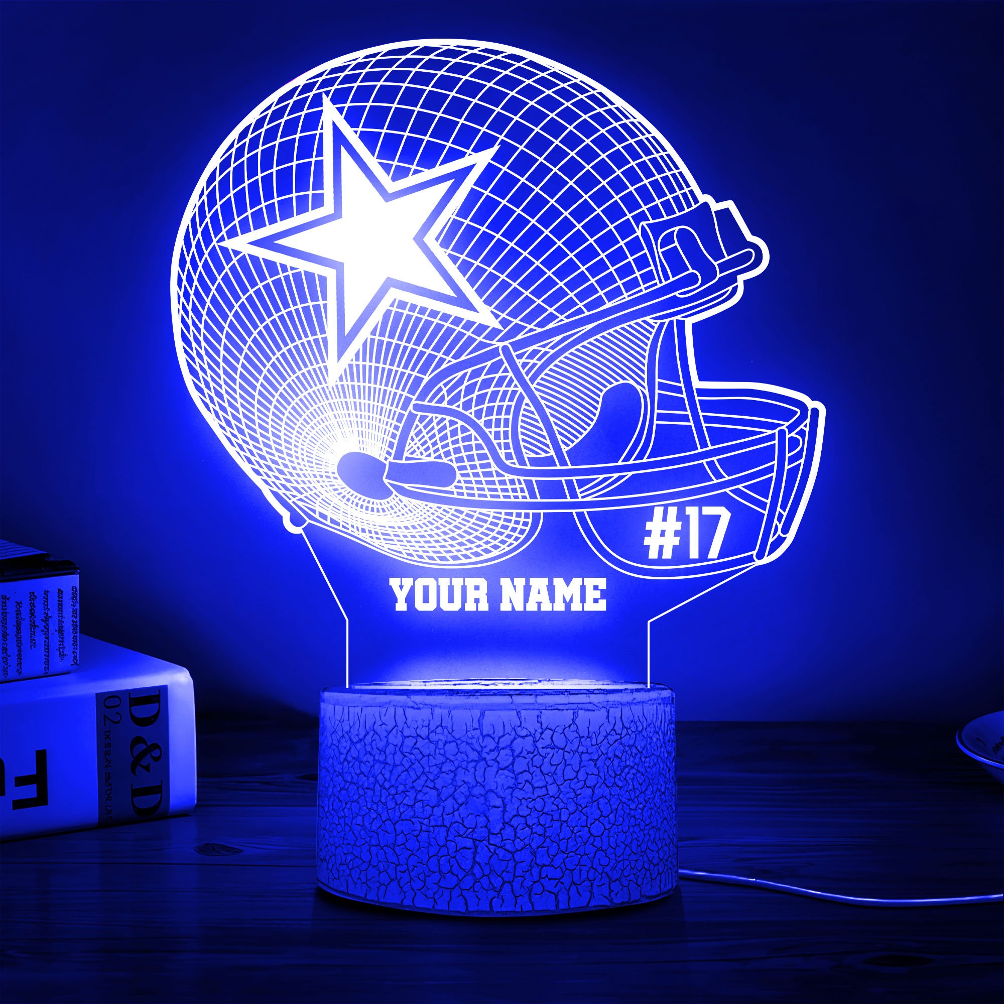 Dallas Cowboys Team 3D Led Lamp Custom Name And Year, Sport Lamp, Home Decor 
