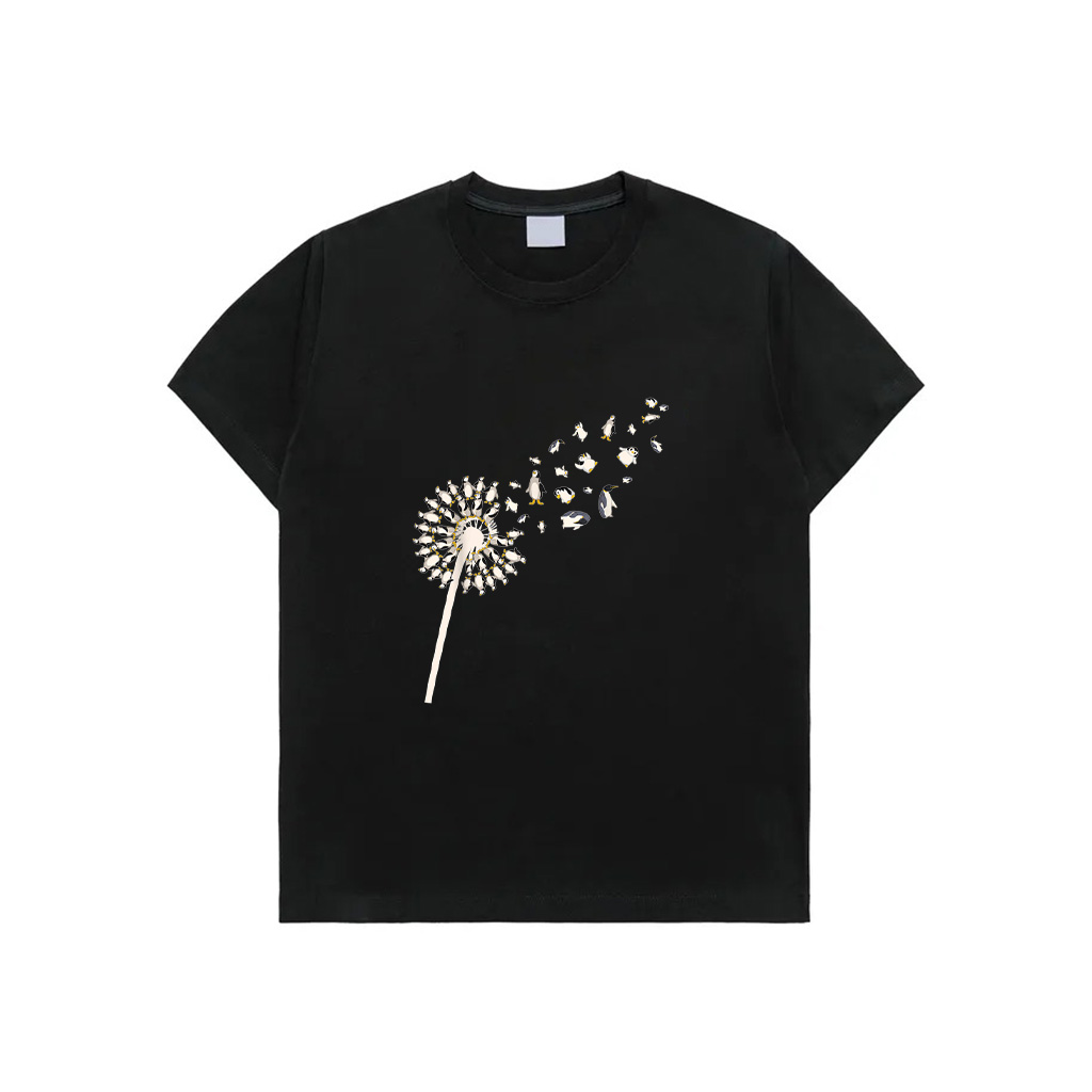 Dandelion Penguin Bird Lover Zoo Animal Antarctica Penguin T-Shirt