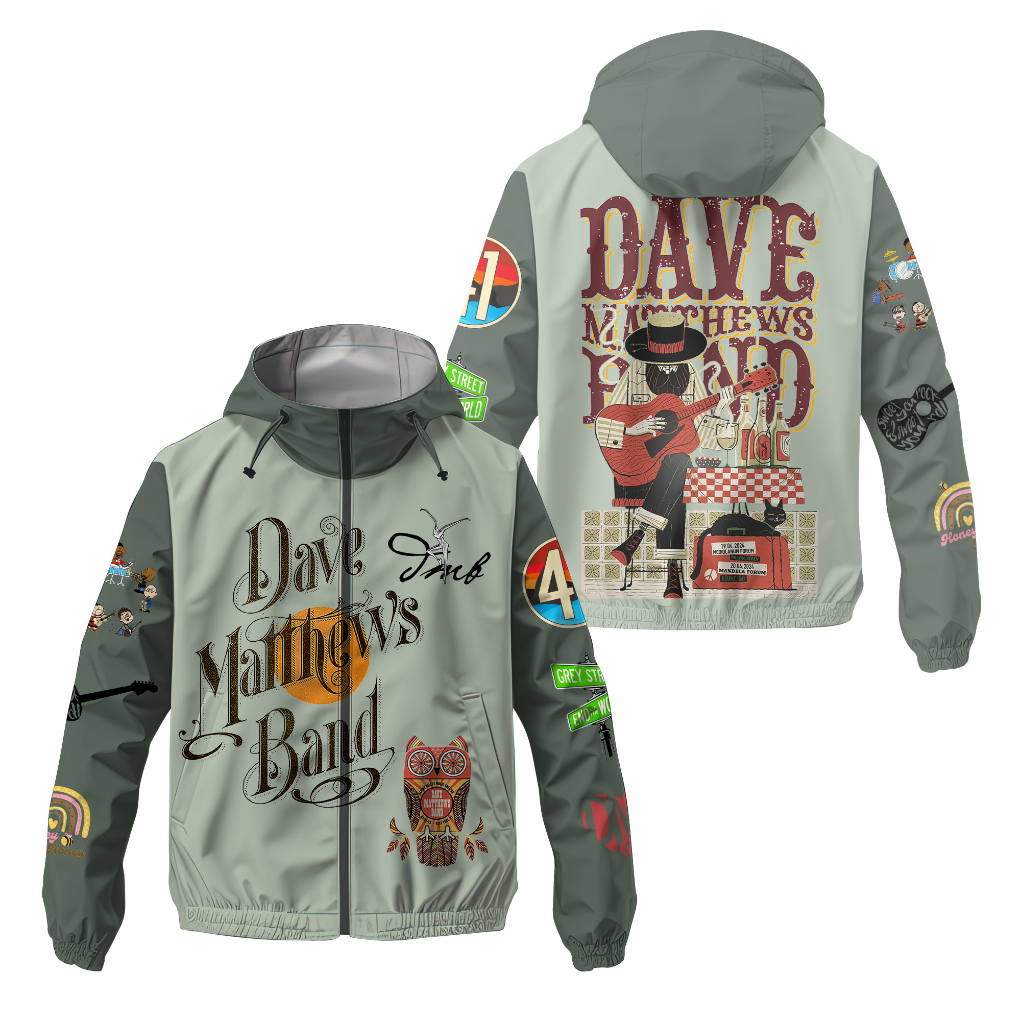 Dave Matthews Band Music Windbreaker Outdoor Jacket