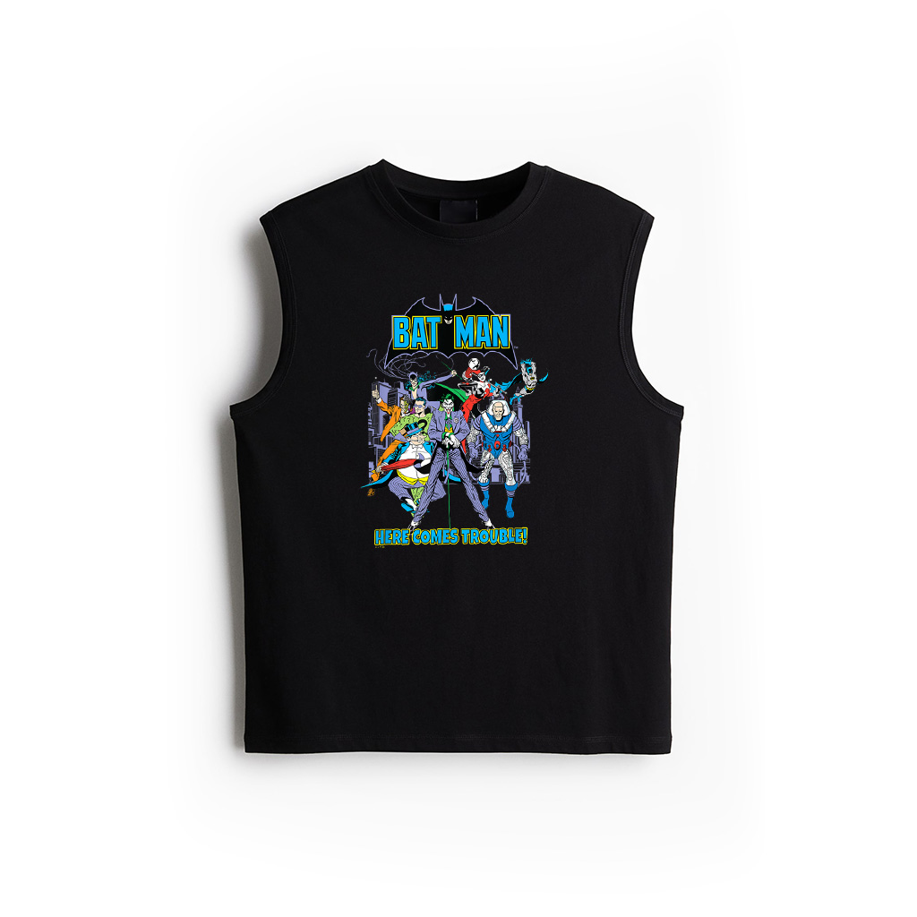 DC Comics Batman Here Comes Trouble Villain Team Group Shot Tank Top