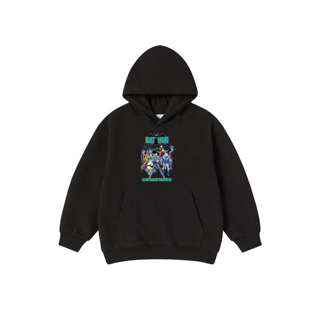 DC Comics Batman Here Comes Trouble Villain Team Group Shot Hoodie