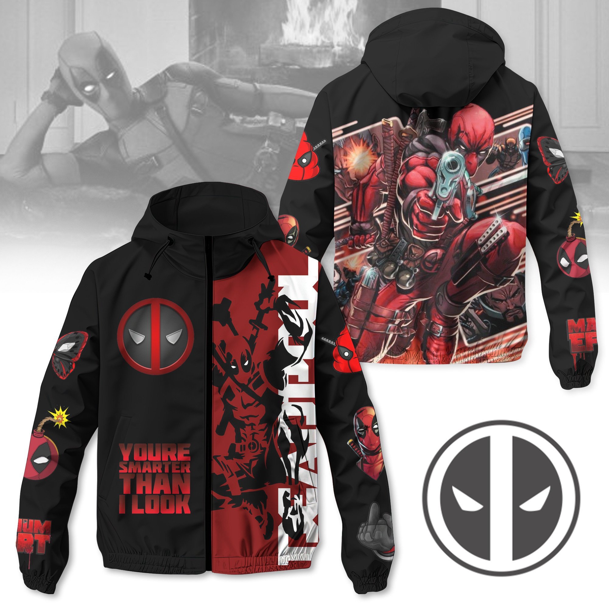 Deadpool Movies Style Windbreaker Jacket