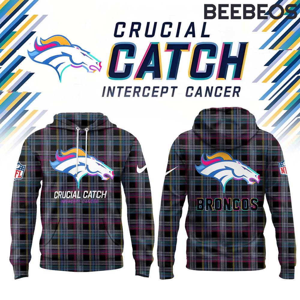Denver Broncos 2024 NFL Crucial Catch Intercept Cancer Unisex Hoodie BHD1026
