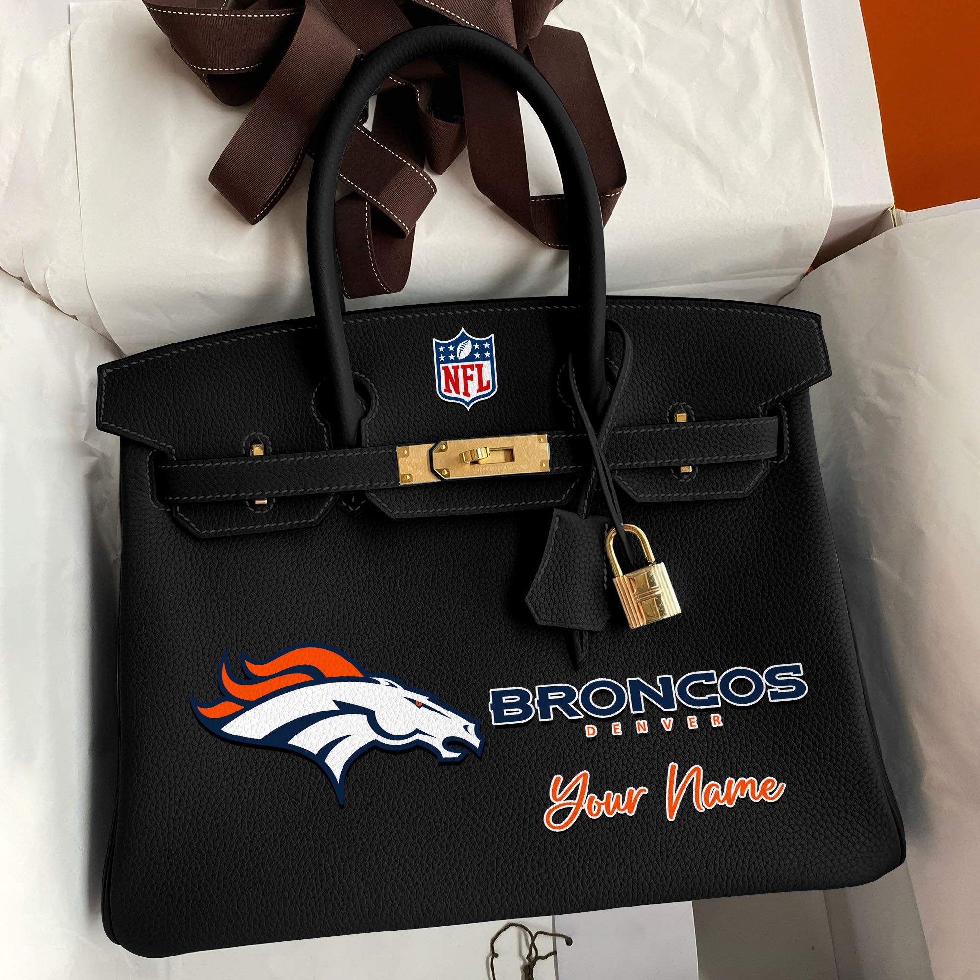 Denver Broncos Deluxe Handbag For Women Custom Your Name 2025 Versions, Sport Deluxe Handbag