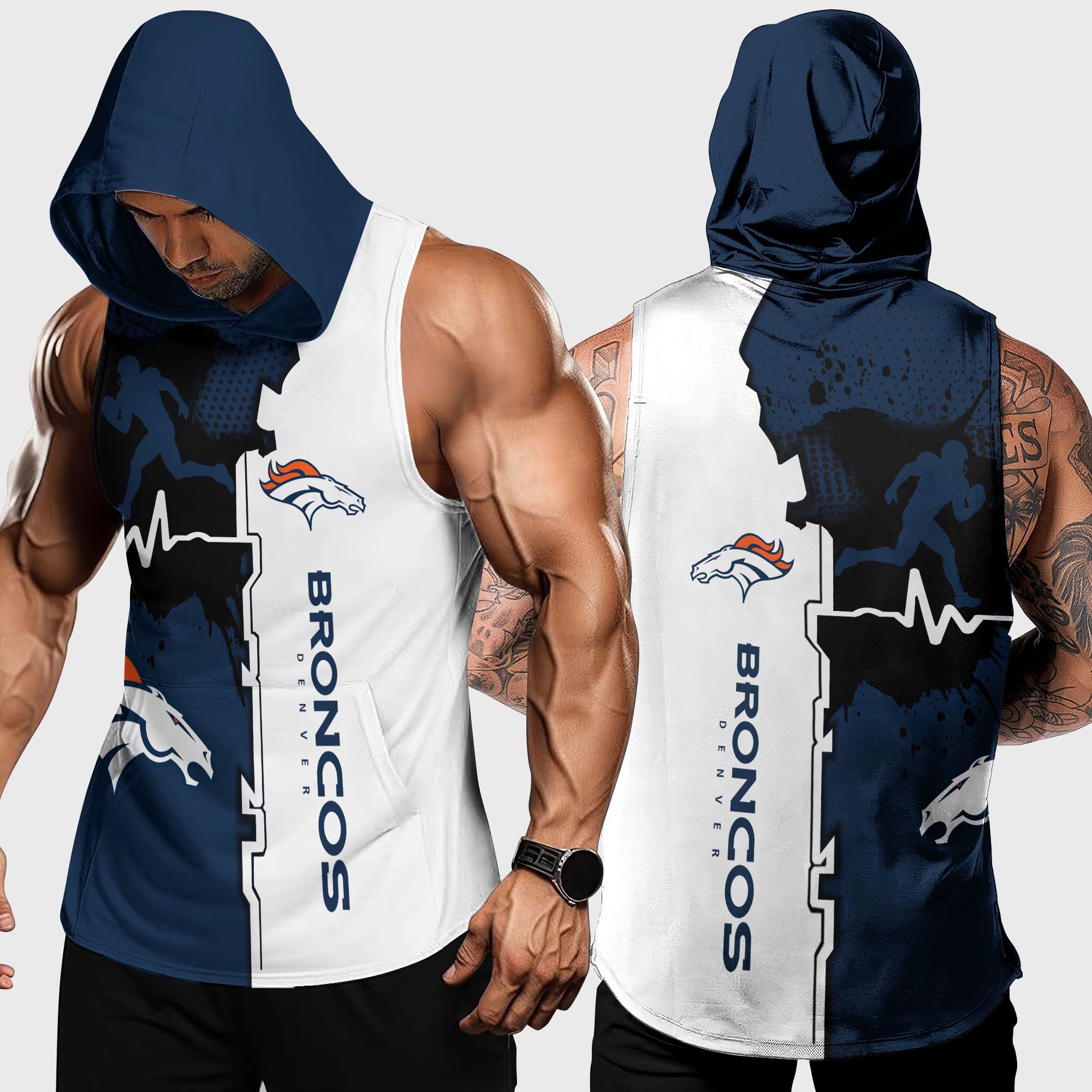Denver Broncos Hoodie Tanktop Custom Your Name, Football Team Hoodie Tanktop, Gift For Football Lovers
