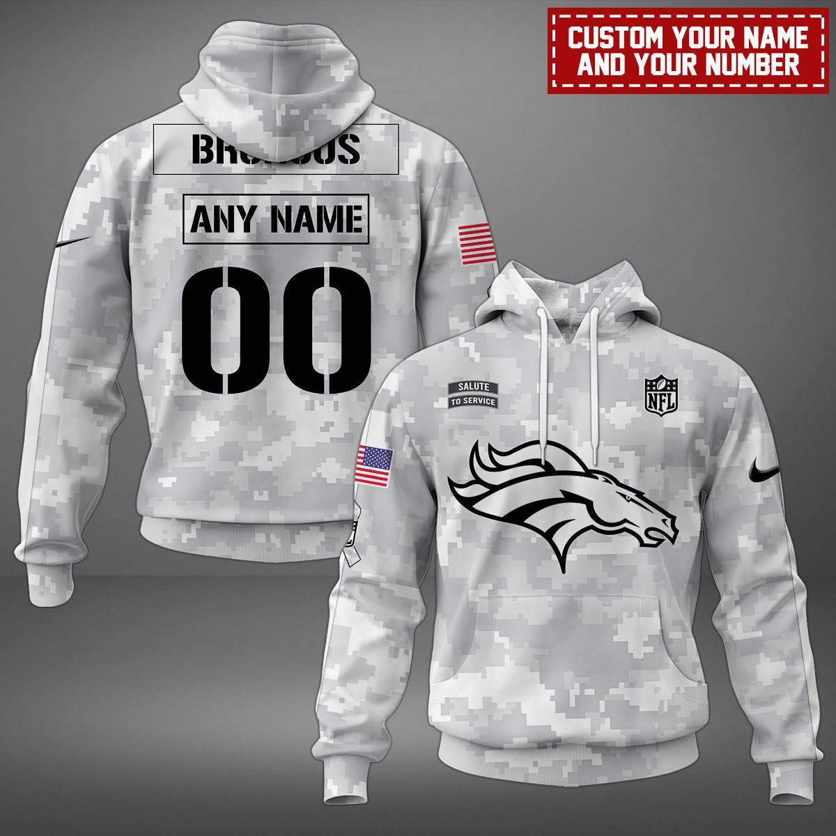 Denver Broncos NFL 2024 Salute To Service Hoodie Personalized Hoodie LPH1037
