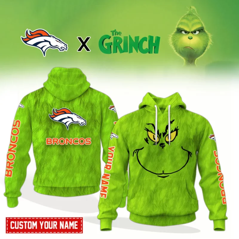 Denver Broncos NFL Funny Grinch Christmas Hoodie Gift For Fans CWL1106