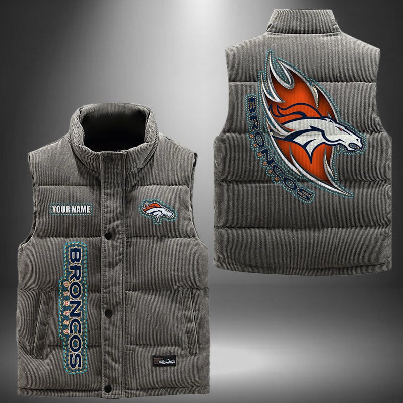 Denver Broncos NFL Personalized Puffer Jacket For Fan