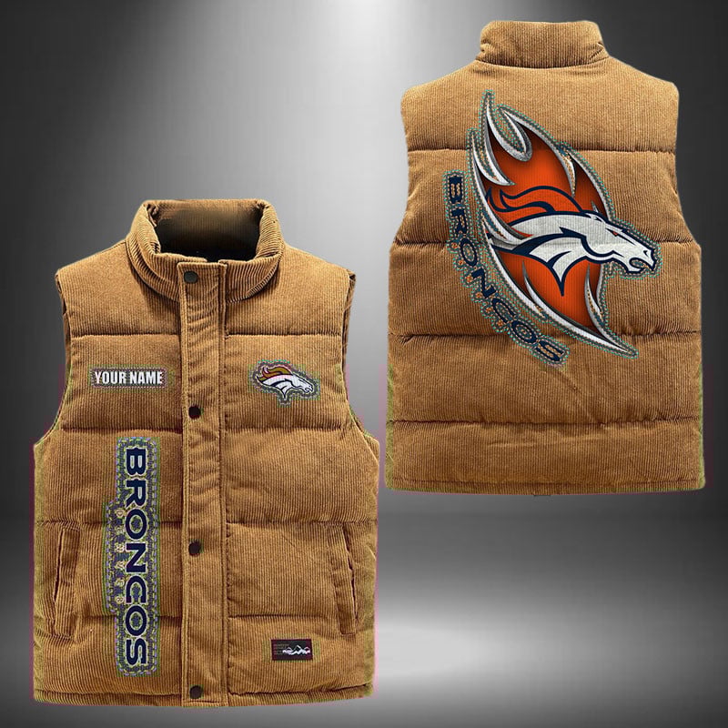 Denver Broncos NFL Personalized Puffer Jacket For Fan