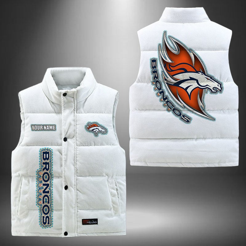 Denver Broncos NFL Personalized Puffer Jacket For Fan