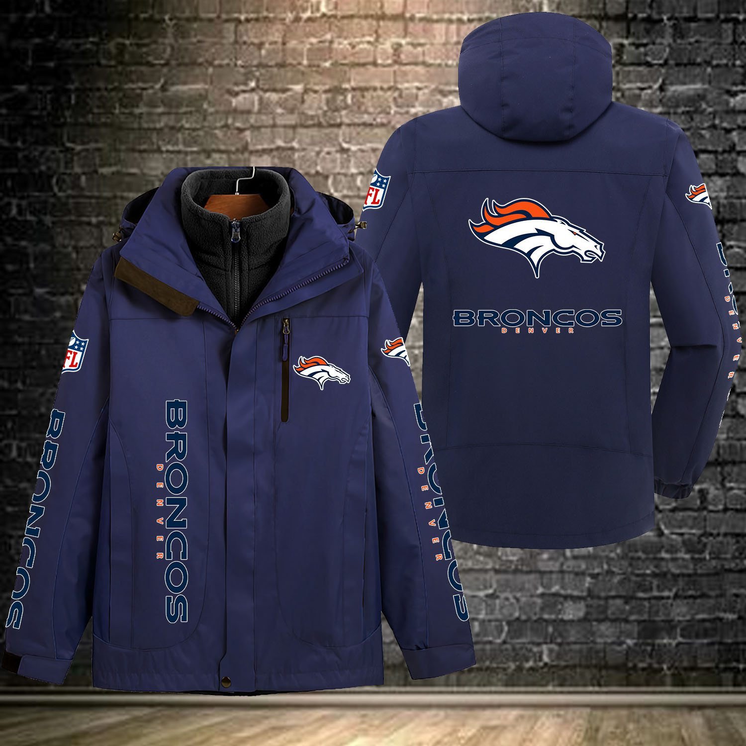 Denver Broncos NFL Personalized Windbreaker Jacket For Fan